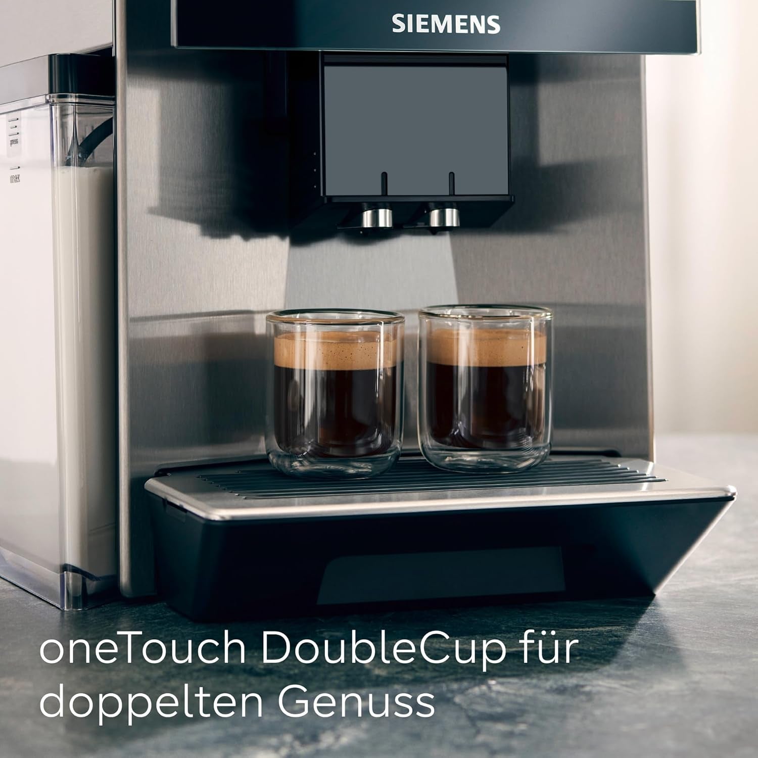 Automatický kávovar Siemens EQ900, velký barevný TFT displej, 2 zásobníky na zrnka, 36 teplých a studených nápojů, studená káva, super tichý, funkce dvou šálků, ovládání aplikací, nerezová ocel, TQ907D03