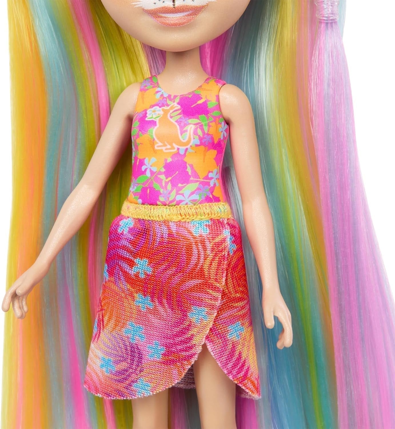 Panenky Enchantimals, panenka do vlasů Sunshine Beach Deluxe a zvířecí kamarád, malá panenka s odnímatelnou sukní a doplňky, dárky pro děti, panenky Naty Shop HTJ70