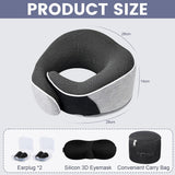 Polštář na krk Cestovní polštář z paměťové pěny Ergonomický design Polštář na krk z paměťové pěny s maskou na oči 2 špunty do uší a úložný vak Perfektní pro spaní na cestách při cestování Naty Shop Ortopedické polštáře na krk