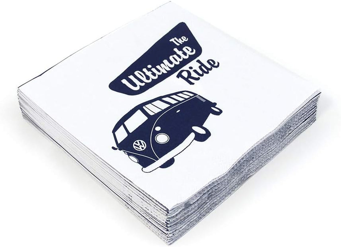 BRISA VW Collection – T1 Bus Stolní ubrousky Volkswagen (Samba Stripes/červené/3vrstvé)