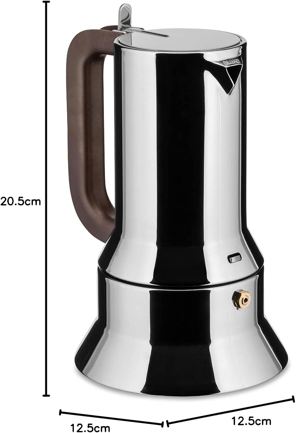 Alessi 9090/6 Espresso se 6 šálky na indukci, nerezová ocel, stříbrná, 15,5 x 13,5 x 27 cm