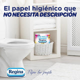 Regina Maxi Roll – 4 role toaletního papíru, 500 2vrstvých listů na roli, více než trojnásobek standardní role, 60 % recyklovaný plastový obal, 100 % certifikovaný papír Fsc