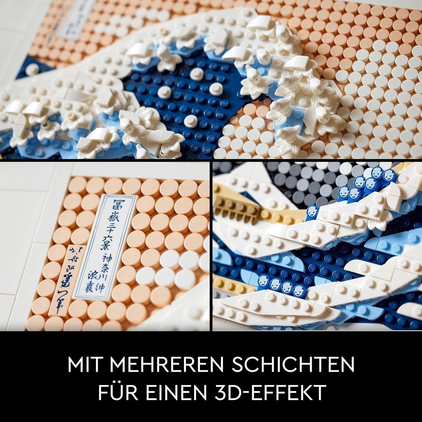 LEGO 31208 Art Hokusai - The Great Wave 3D Japonské nástěnné dekorace Řemeslná sada Rámované oceánské plátno Koníčky pro dospělé DYI Dekorace domácí kanceláře Stavebnice Besuche den LEGO-Store