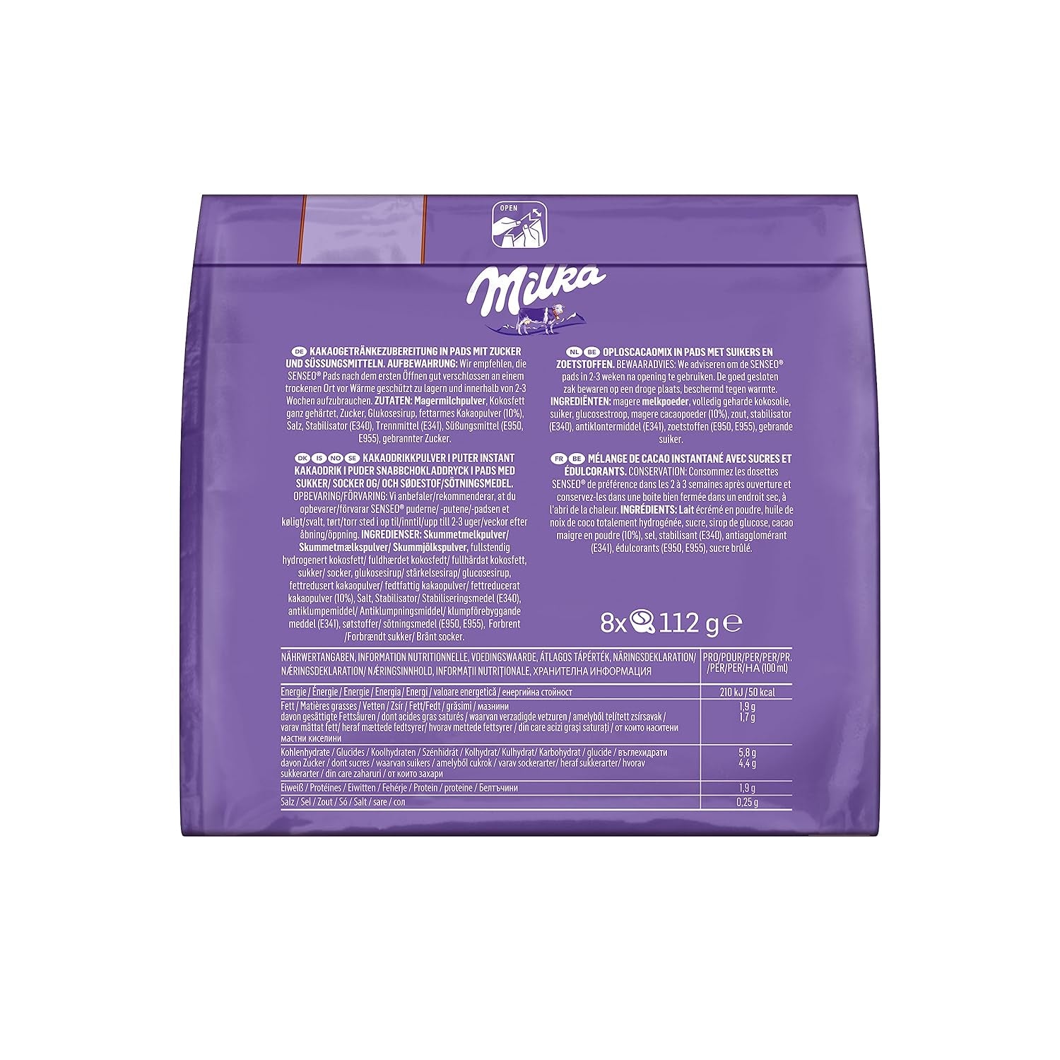 Senseo Milka Kakao Pads, 5 x 8 Getränke, 40 Kaffeepadů