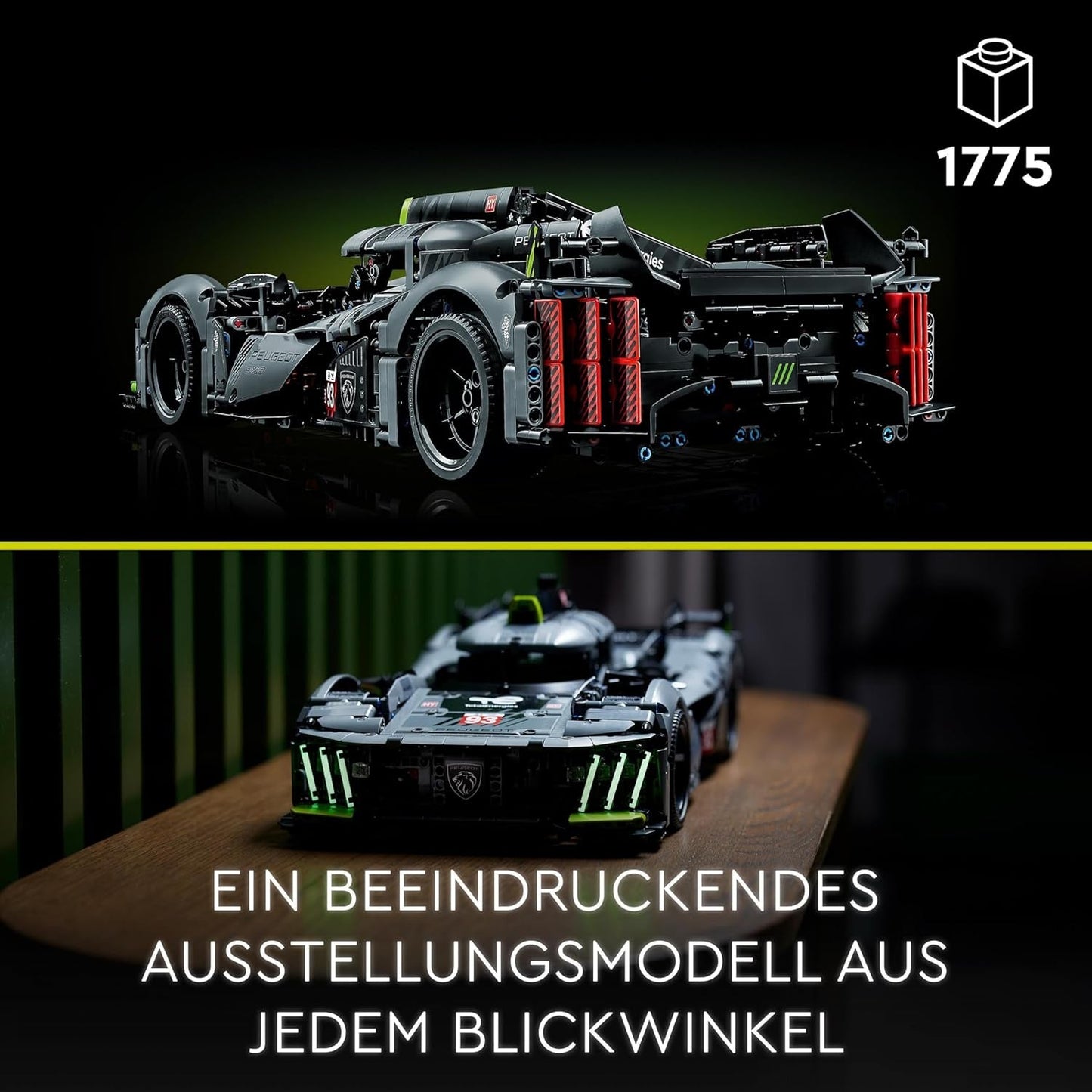 LEGO 42156 Technic Peugeot 9X8 24H Hybridní hypercar Le Mans Legendární sada závodního auta pro dospělé Modely aut v měřítku 1:10 Sběratelské auto pro pokročilé hráče Stavebnice Besuche den LEGO-Store