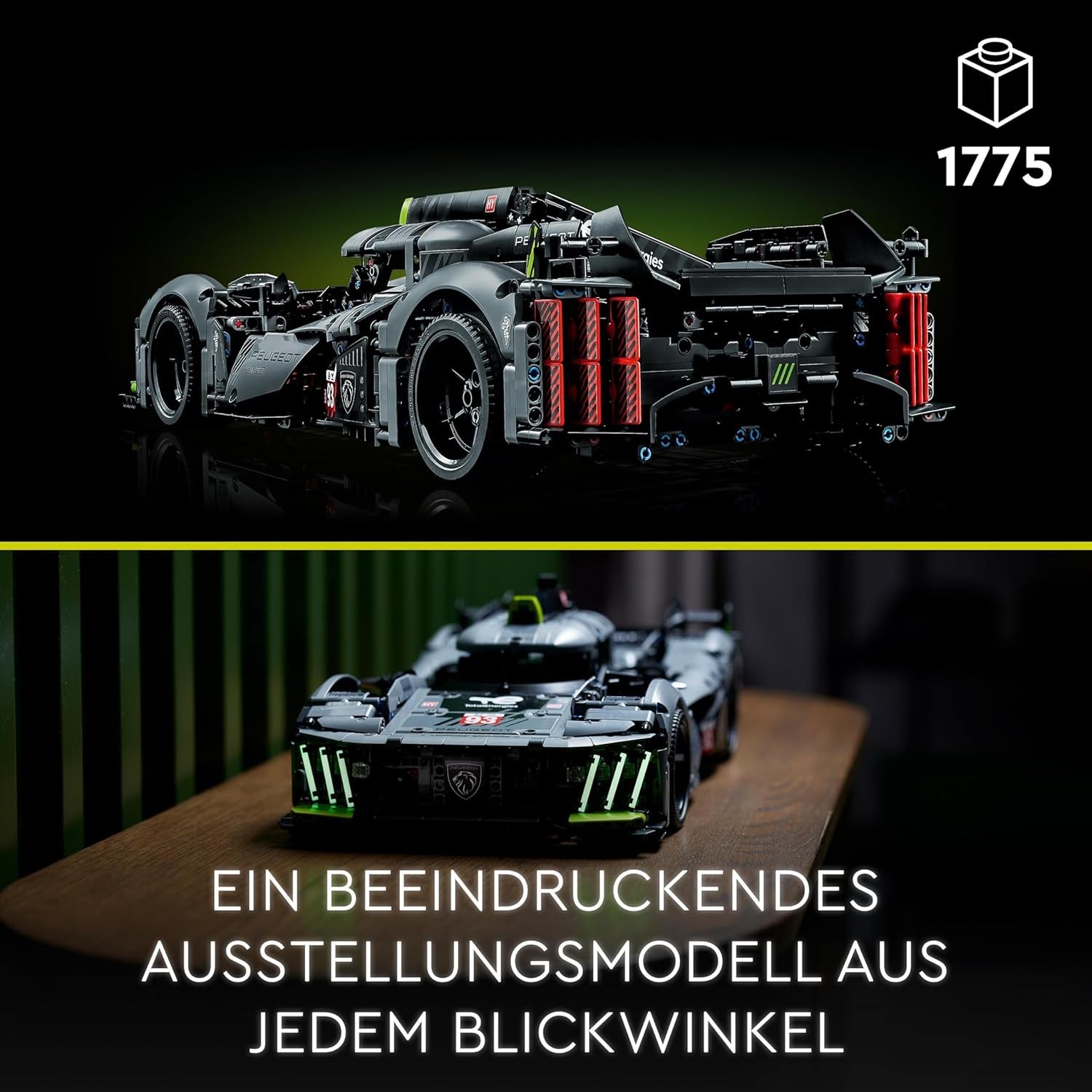 LEGO 42156 Technic Peugeot 9X8 24H Hybridní hypercar Le Mans Legendární sada závodního auta pro dospělé Modely aut v měřítku 1:10 Sběratelské auto pro pokročilé hráče Stavebnice Besuche den LEGO-Store