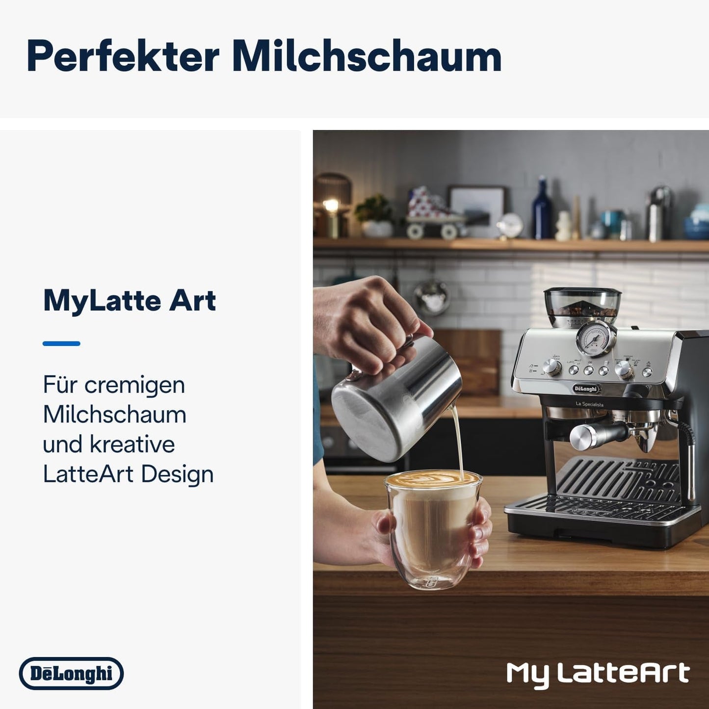 Portafiltrační espresso kávovar De'Longhi La Specialista Arte EC9155.MB s mlýnkem, 8 nastavení mletí, tlak 15 barů, 3 nastavení teploty, napěňovač mléka, 1550 W, nádrž 1,7 l, nerez/černá, včetně baristické sady