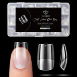 Modelones Nail Tips 510 kusů – sada nehtových špiček s úplným krytem, ​​sada gelových špiček, předleštění špiček na nehty s PMMA pryskyřicí, umělé nehty pro lepení nail art DIY, krátký squoval