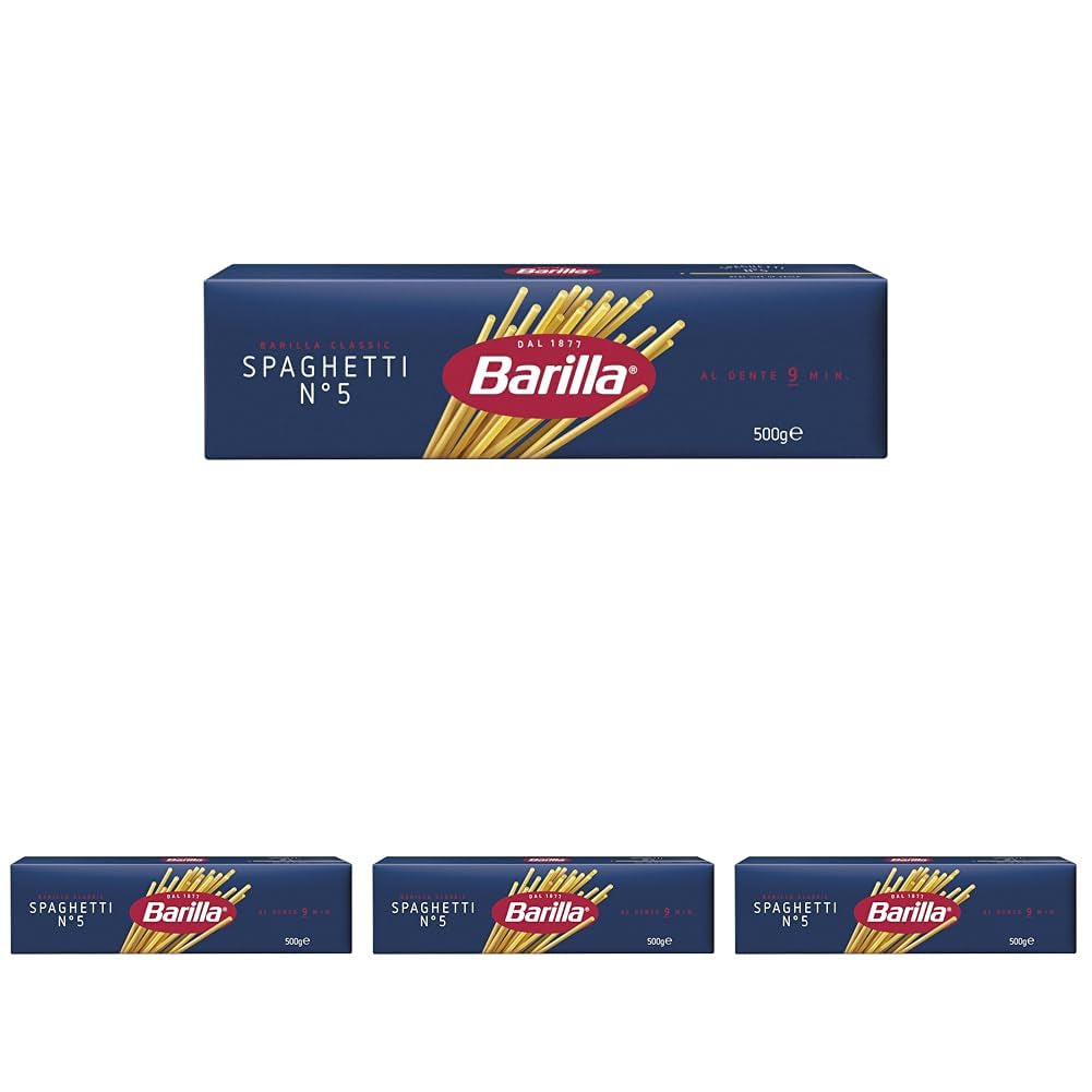 Barilla Pasta Klassische Spaghetti n.5 aus vysoce kvalitní Hartweizen immer al dente, (1 x 500 g), bez chuti