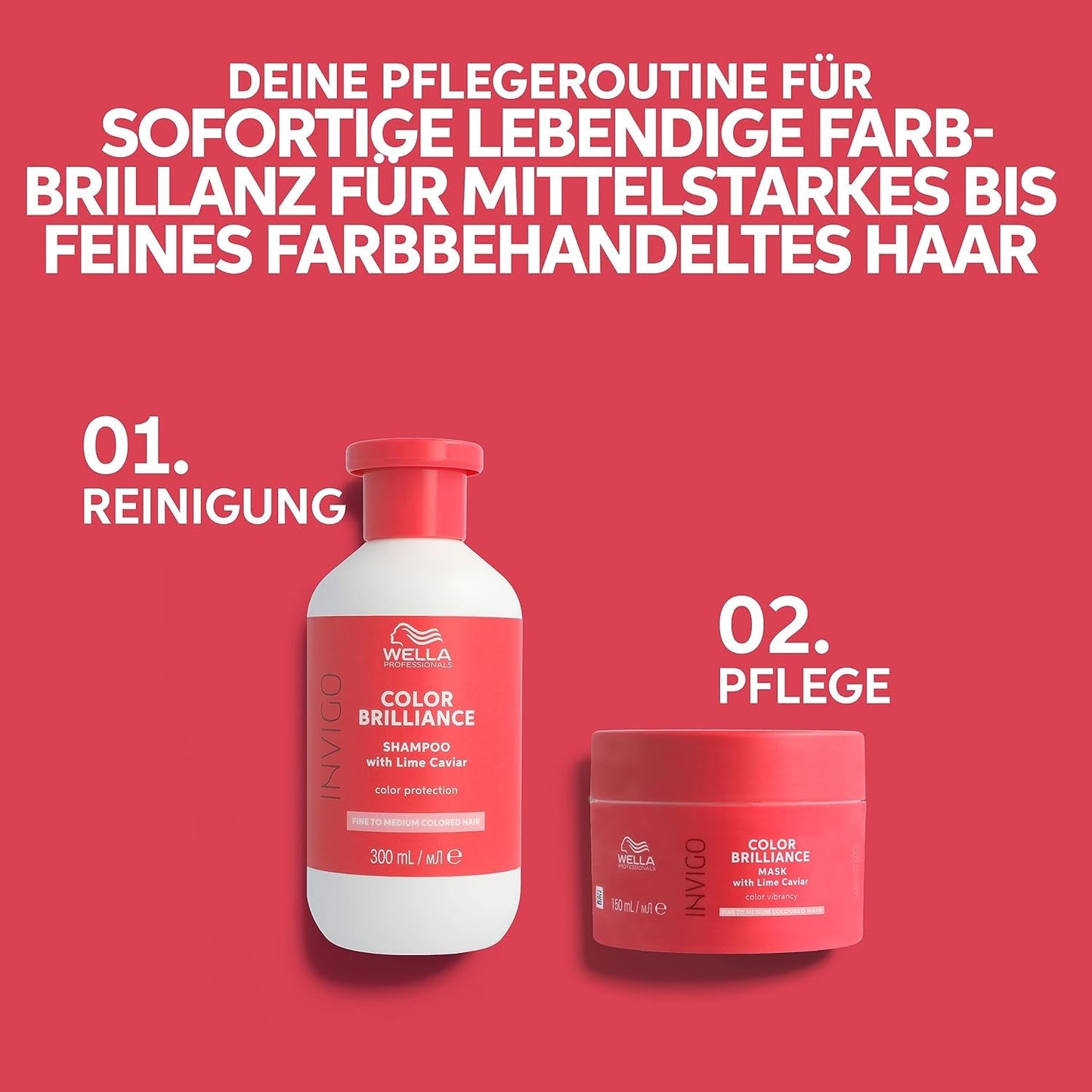 Wella Professionals Invigo Color Brilliance – Šampon, kondicionér a maska na ochranu barvy pro jemné a husté barvené vlasy – s vitamínem E, antioxidanty a nízkým pH – vyhlazující a vyživující Naty Shop Hair Mask