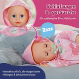 BABY Born Hannah Play with Me - Panenka s 5 funkcemi - Tělo z měkkého materiálu včetně příslušenství - Panenka 36 cm - Provoz na baterie - Vhodné pro děti od 1 roku