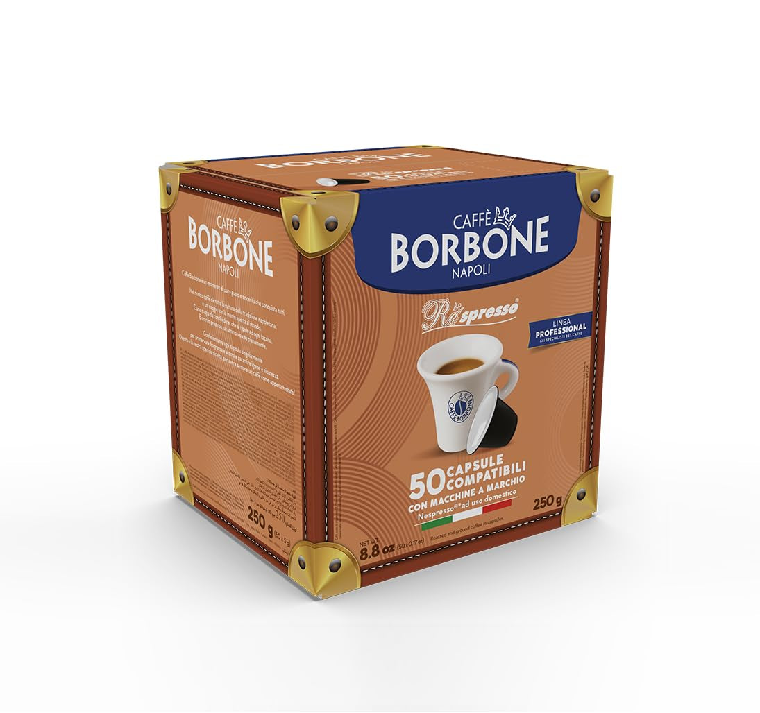 Caffè Borbone Respresso, Rote Kaffeemischung - 50 Kapseln - Kompatibilní s Nespresso®* Haushalts-Espressomaschinen