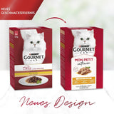 Gourmet Mon Petit Intense mokré krmivo pro kočky, drůbež, balení po 8 kusech (8 x 6 sáčků po 50 g)