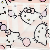 Přehoz Hello Kitty, růžový, měkká deka 130X170Cm, přehoz z mikrovlákna nebo přehoz na rozkládací pohovku. Kvalita s certifikátem Oekotex, Postele a deky Sanrio Besuche den Kanguru-Store