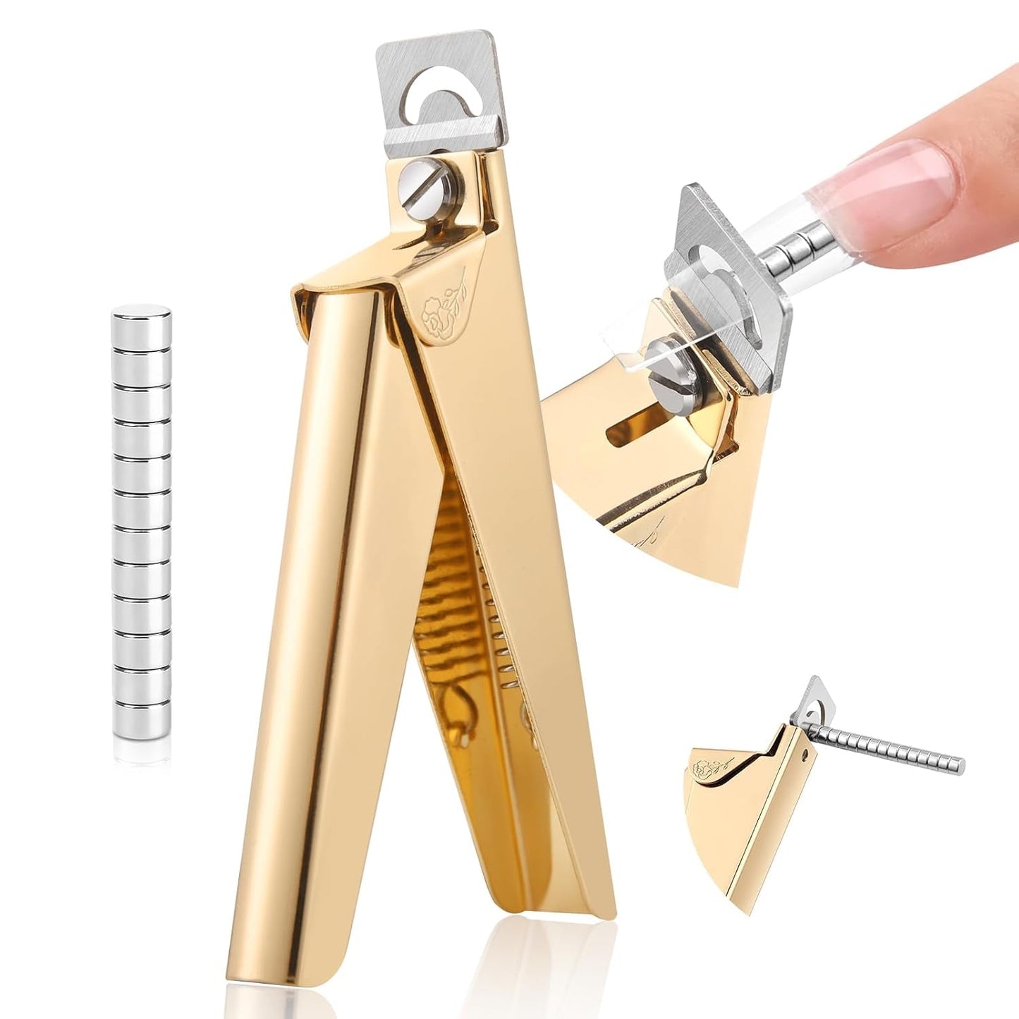 Řezák na manikúru na nehty Saviland s 15 magnety, zastřihovač na gelové nehty Manikúrní nůž na nehty na umělé nehty Gelové nehty Akrylové nehty Umělé nehty (červená červená)