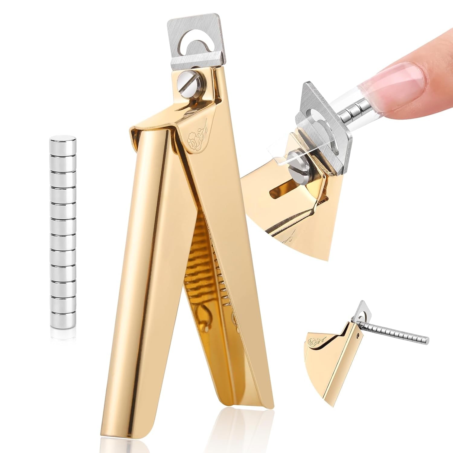 Řezák na manikúru na nehty Saviland s 15 magnety, zastřihovač na gelové nehty Manikúrní nůž na nehty na umělé nehty Gelové nehty Akrylové nehty Umělé nehty (červená červená)