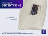 Polštář Traumnacht Cozy Back, polštář na čtení, 70 x 40 cm béžový, snímatelný a pratelný potah ze 100% polyesteru, praktická boční kapsa, certifikováno Oeko-Tex, vyrobeno podle německých norem kvality
