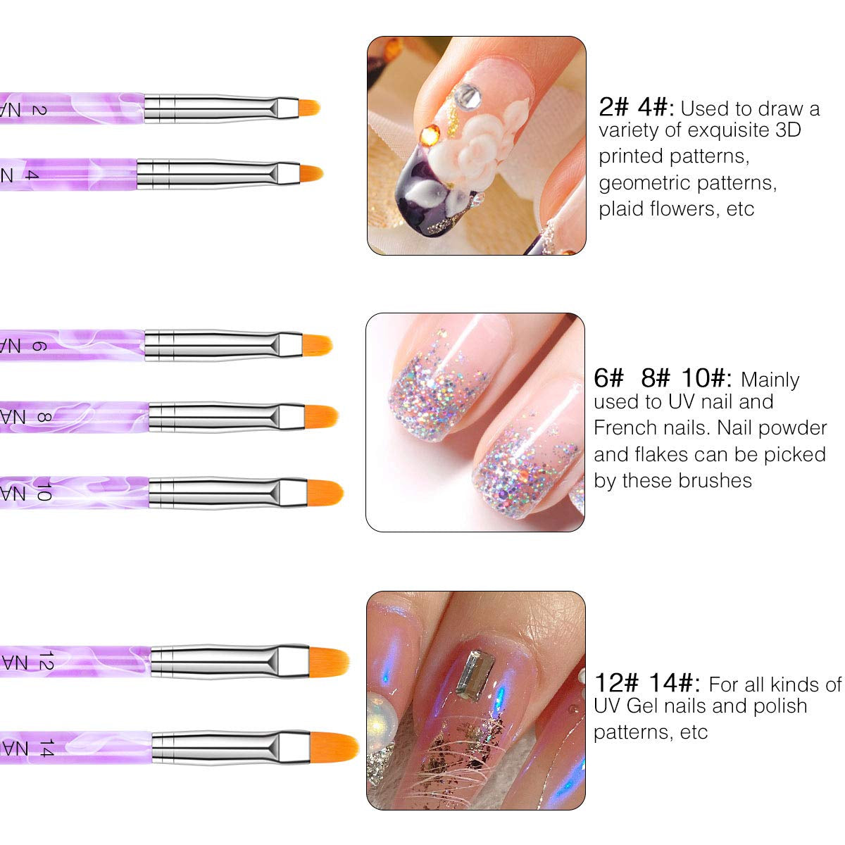 Set Pinsel Pinsel, 10-ti teilig Gelnägel Pinsel Nagellackstift Acrylpinsel Für UV Gel Nägel Acrylfingernägel Nailart Maniküre Nageldesign Zubehör