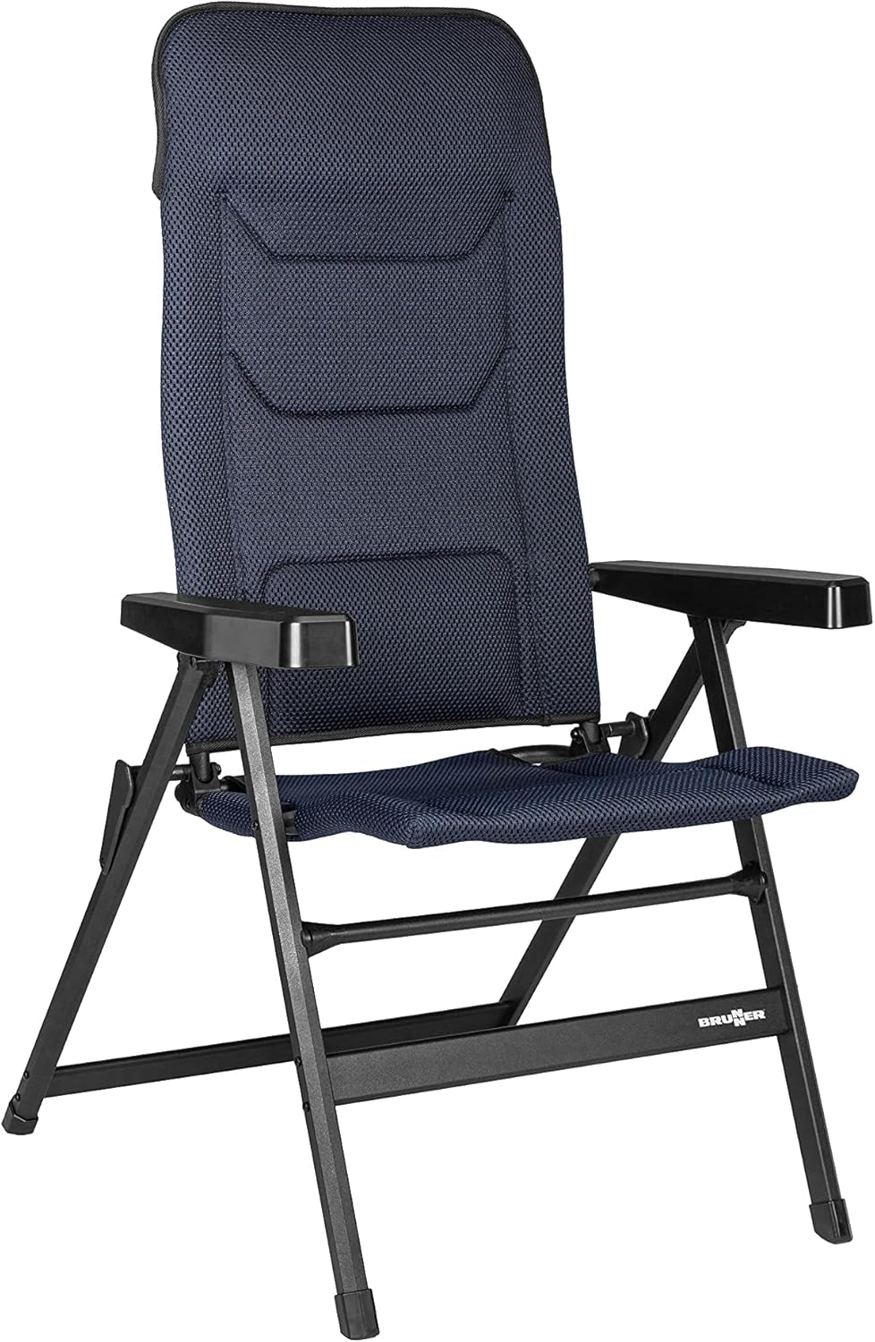 BRUNNER Rebel PRO (S-M-L) Skládací židle pro kempování, zahradu, terasu Vyrobeno z hliníku, nastavitelné do 5 poloh, nosnost až 150 kg, vysoké opěradlo, černé nebo modré Cestovní polštáře Naty Shop Výchozí název