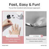 Modelones Nail Tips 510 kusů – sada nehtových špiček s úplným krytem, ​​sada gelových špiček, předleštění špiček na nehty s PMMA pryskyřicí, umělé nehty pro lepení nail art DIY, krátký squoval