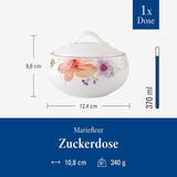 Villeroy & Boch - Cukřenka Mariefleur, Různé barvy, Vhodné do myčky, Vhodné do mikrovlnné trouby, Cukřenka s víkem, Cukřenka, Skladování, Kávový doplněk, Květinové nádobí, Prémiový porcelán