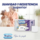 Regina Feeling – 42 rolí toaletního papíru, 175 listů se třemi vrstvami, přírodní extrakt z bavlny a jemná vůně, 60 % recyklovaný plastový obal, 100 % certifikovaný papír Fsc