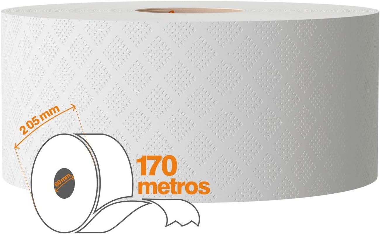Toaletní papír Renova Jumbo BLK, 12 rolí po 170 M, bílý papír, 2 vrstvy