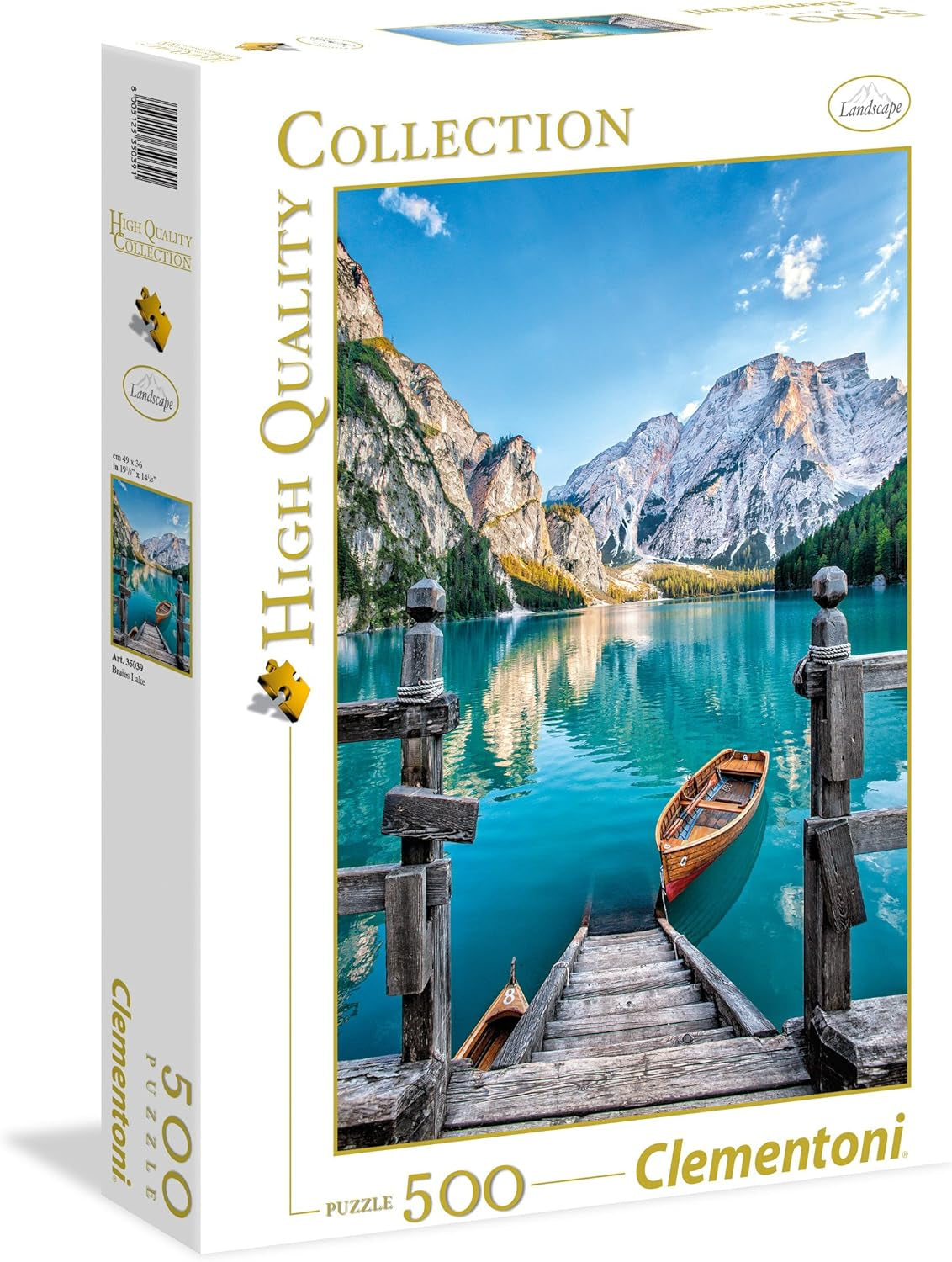 Clementoni 35039 Braies Lake - 500dílné puzzle od 9 let Barevné puzzle pro dospělé s výraznými barvami Dovednostní hra pro celou rodinu Pěkný dárek s nápadem Puzzle Naty Shop Výchozí název