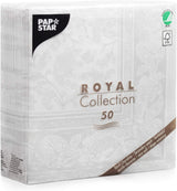 Papstar 11682 50 ubrousků "Royal Collection" 1/4 přeložení 40 X 40 cm "Ornaments", bílé