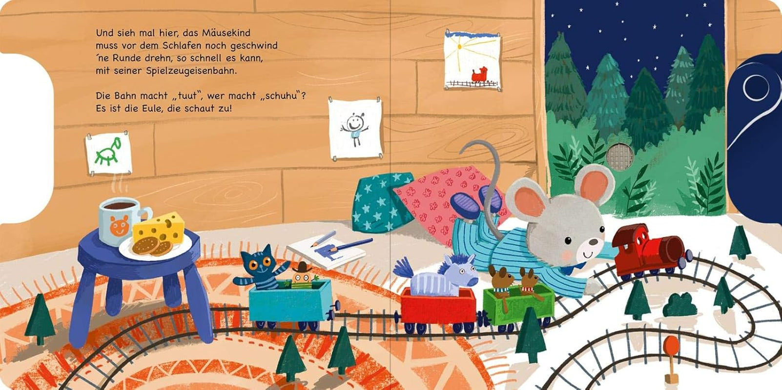 Šup, šup, teď taky spíte!: Posuvník a 11 zvuků | Inovativní kniha se zvuky posuvníku pro nejmenší starší 18 měsíců Bebe Naty Shop Toys