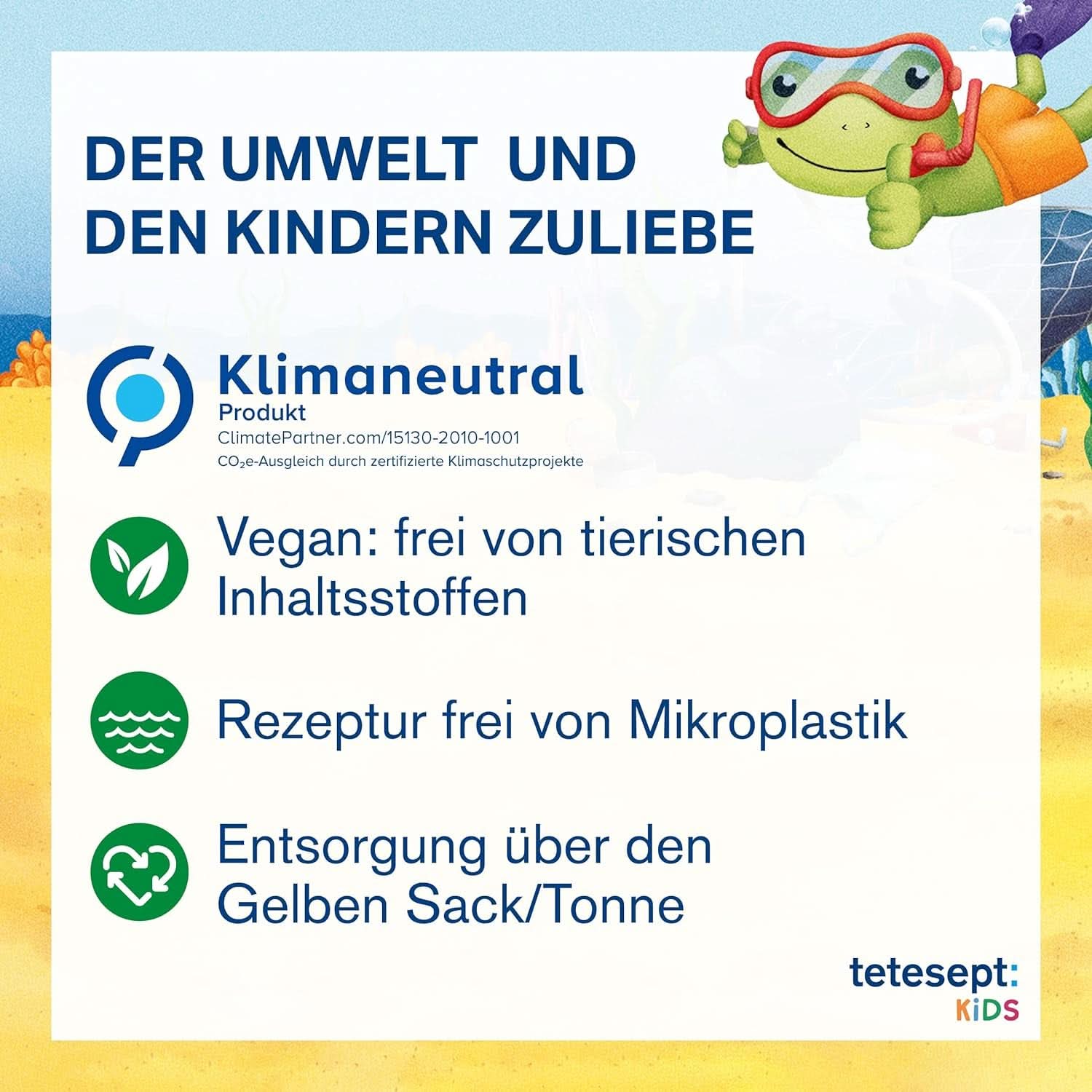Tetesept Kids Dino - přísada do koupele pro děti, pěna, barví vodu do zelena, 40 ml Naty Shop