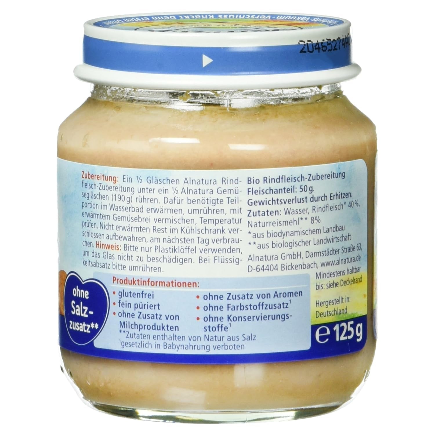 Připraveno z bio hovězího masa, 125 g