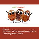 FRECHE FREUNDE Organické rozinky, Trockenfrüchte bez Zucker, bez Zusatzstoffe, ungeschwefelt, v malém Snackboxen, Sultaninen für Kinder, 20er Pack, 20 x (3x14g)