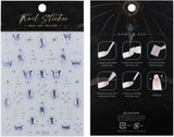 JMEOWIO 3D Nálepka na nehty Modrá Nálepka na nehty Selbstklebend Nagelaufkleber 5D Stereoskopický Mondstern Dekoration Nageldesign Zubehör 1 Blatt