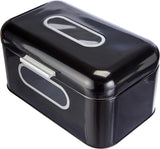 ECHTWERK Retro kovový koš na chléb s okénkem a víkem, sada 3 elegantních úložných boxů, objem 1,4 l, červené boxy na potraviny Naty Shop Black S Single