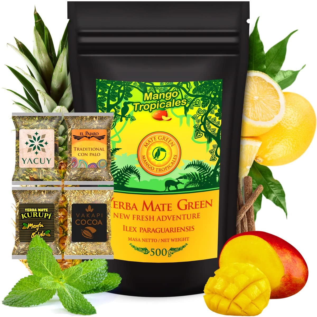 Čajová sada Yerba Maté ● Čaj Mango Tropicales Maté 500G ● Čajová sada Maté 4X25G ● Čaj maté s ovocem ● Čaj Yerba Maté s mangem, ananasem, citronem