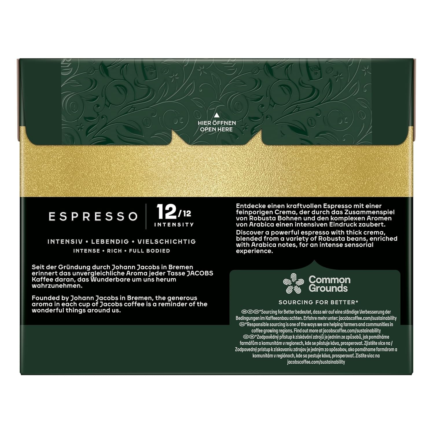 Jacobs Kaffeekapseln Espresso Ristretto, Megapack XXL, Intensität 12/12, 5 x 40 Getränke, kompatibilní s Nespresso* Kaffee Kapseln, 200 Kapseln