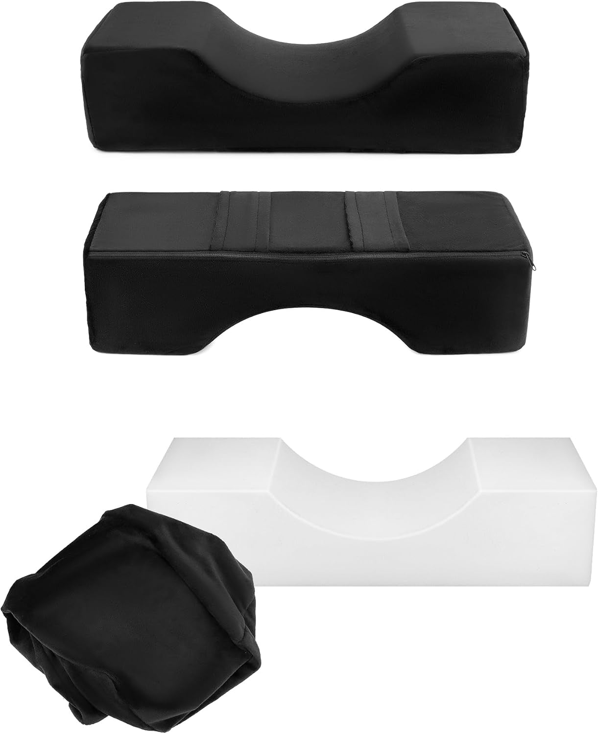 QWORK® Wimpernkissen, U-Förmiges Beauty Makeup Kissen, Ergonomisches Wimpernkissen Für Verlängerungen, Memory Foam Wimpernkissen Für Den Heimgebrauch Im Schönheitssalon (Schwarz) Krční ortopedické polštáře Naty Shop
