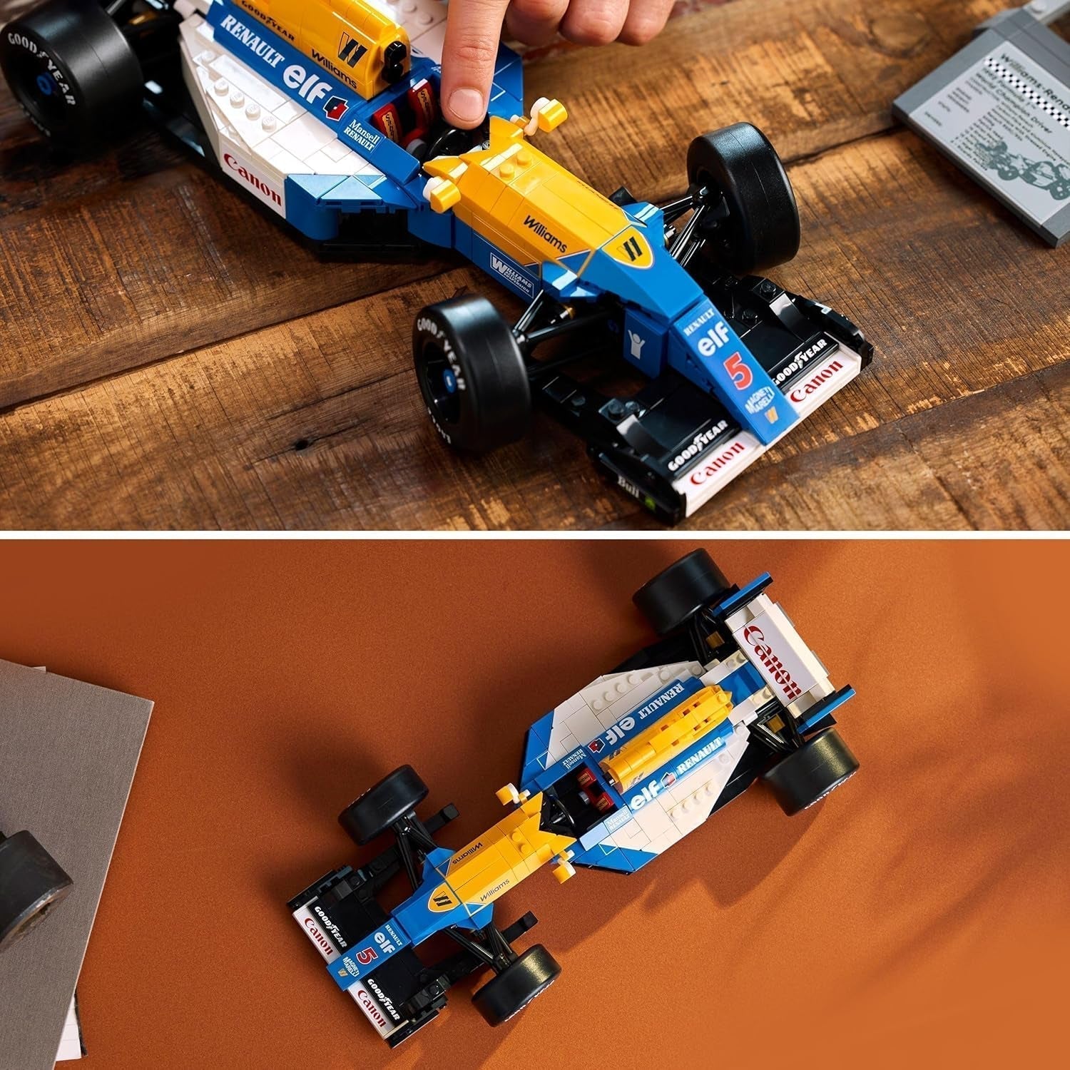 LEGO Icons Williams Racing FW14B s Nigelem Mansellem - Sada modelu F1 s minifigurkami závodního jezdce ke sběru - Dekorace na stůl se stojanem - Dárek pro dospělé a dospívající fanoušky motoristického sportu 10353 Stavebnic Besuche den LEGO-Store