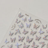 Glänzend Aurora Shell Schmetterling Nálepka na nehty Selbstklebend,Erleichterung Schmetterlinge Nálepka na nehty Rosa Laser Schmetterling Nagelaufkleber Für Frauen Nageldesign Zubehör Nagel Zubehör Nail Art