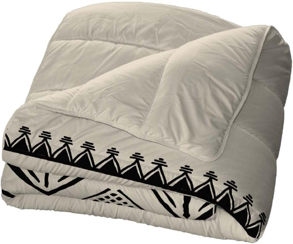 Bleu Câlin Potištěná 1 osoba Hermance přikrývka, polyester, modrá/šedá, 140 X 200 Cm Přikrývky a přikrývky Naty Shop krémová / písková / černá 220X240 Cm