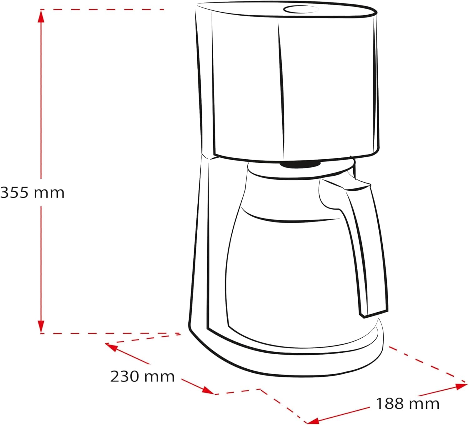 Melitta Enjoy Top Therm - Espresso kávovar s filtrem a termokonvicí z nerezové oceli, pro až 10 šálků kávy, černá/nerezová ocel