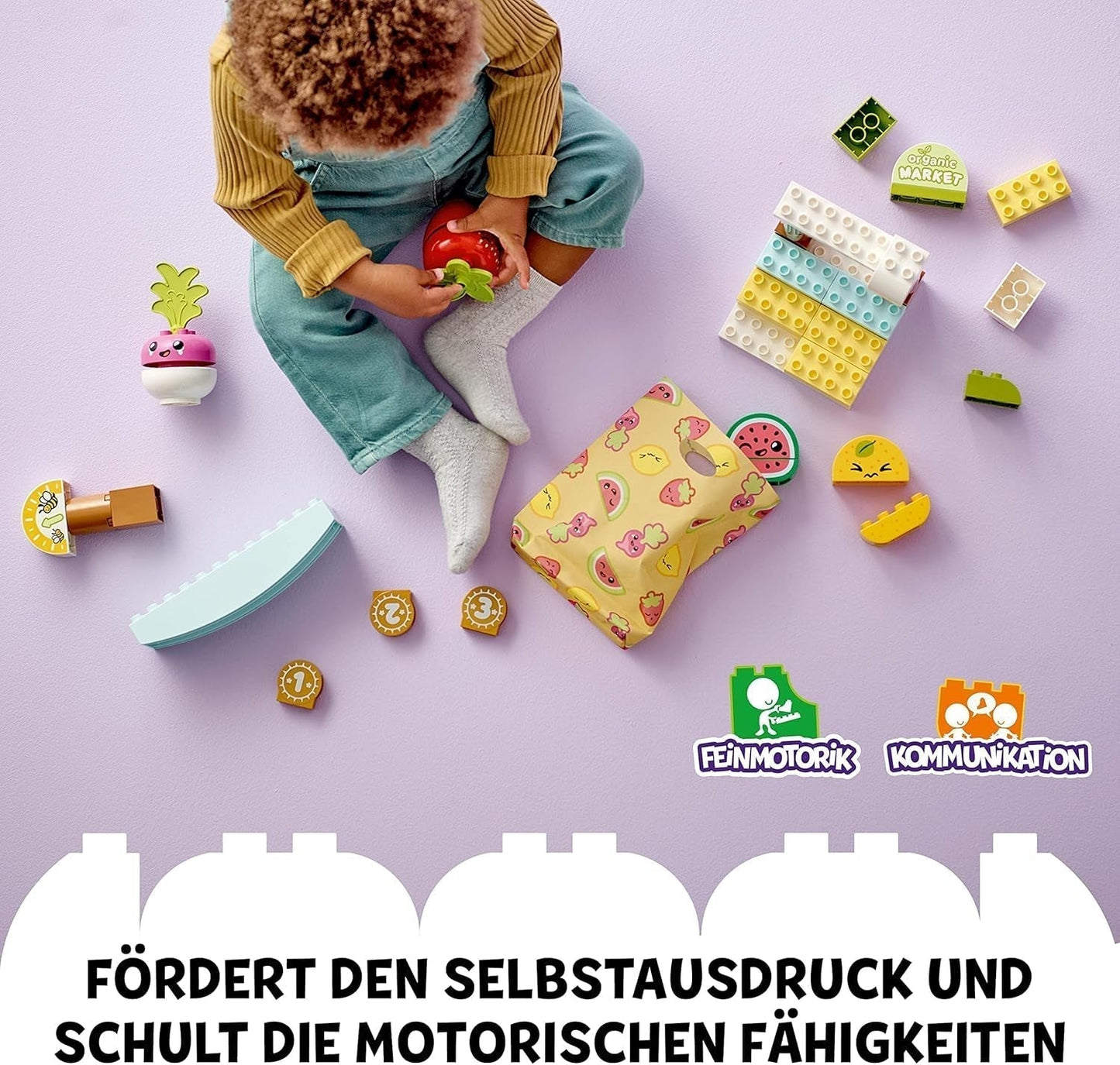 LEGO DUPLO Můj první biotrh, Sada hračkářství pro chlapce a dívky, Vzdělávací hračka pro batolata od 1,5 roku, Ovocné a zeleninové doplňky 10983 stavebnic Besuche den LEGO-Store