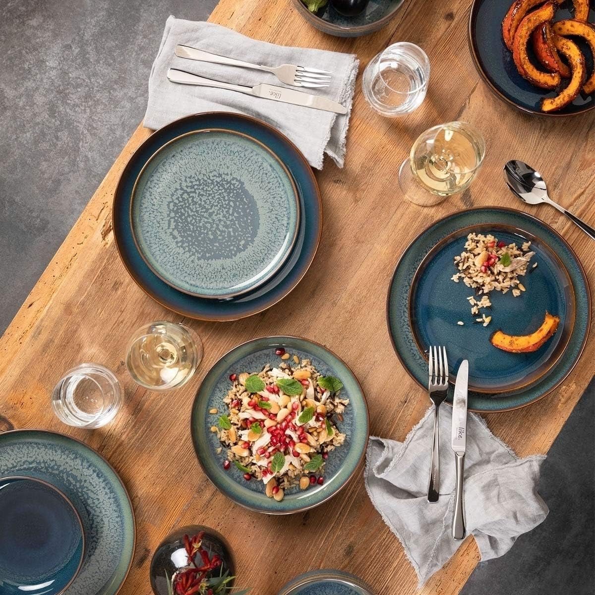 Villeroy & Boch Crafted Denim snídaňová sada, 6 kusů, pro 2 osoby, modrá