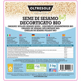 Bio sezamová semínka 3 kg, surová bio olejná semínka, bílý sezam, přirozeně loupaný, nepražený, zdroj vápníku a železa, ekonomický balíček