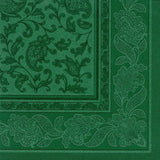 50 ubrousků "ROYAL Collection" 1/4 násobek 40 cm X 40 cm tmavě zelená "Ornaments"