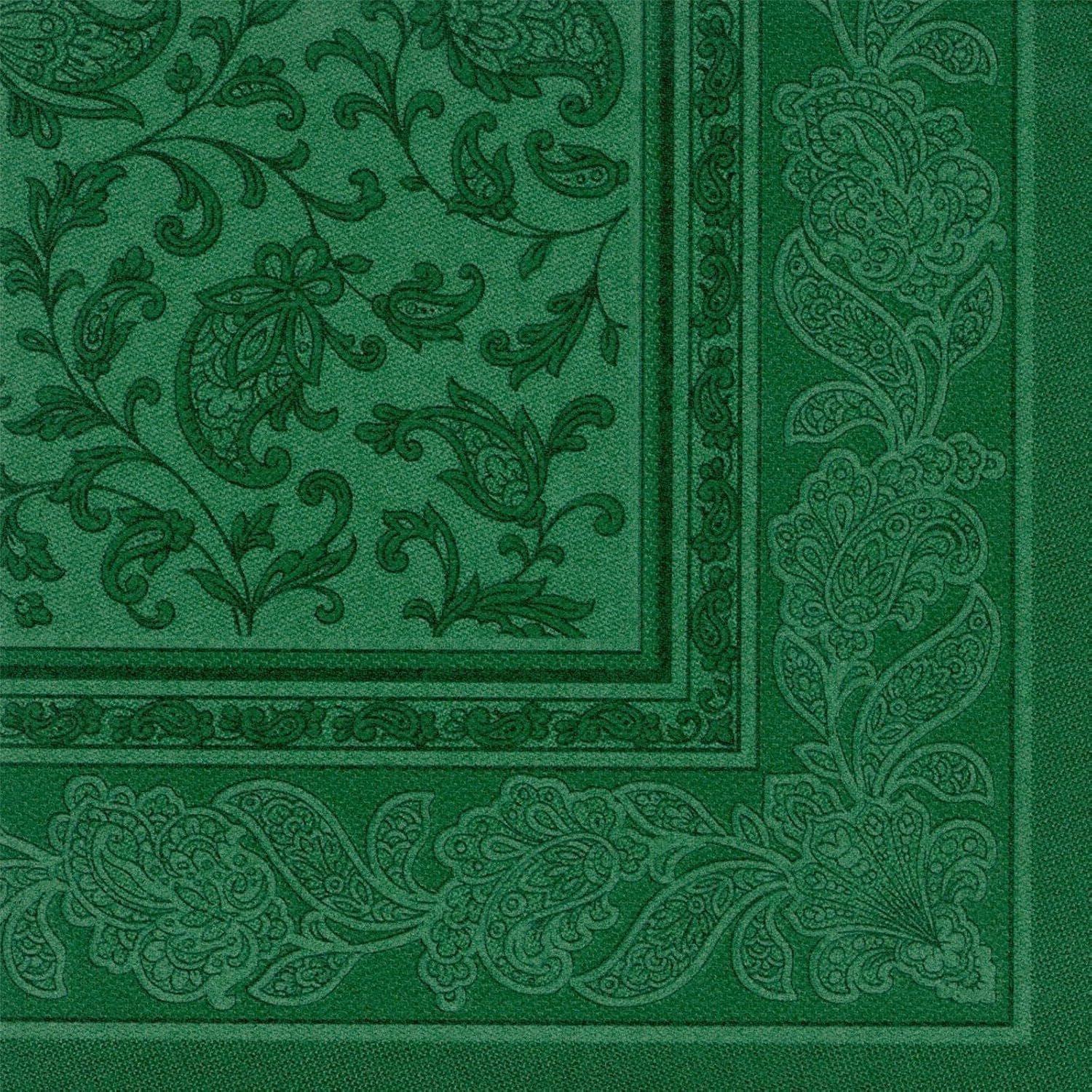 50 ubrousků "ROYAL Collection" 1/4 násobek 40 cm X 40 cm tmavě zelená "Ornaments"