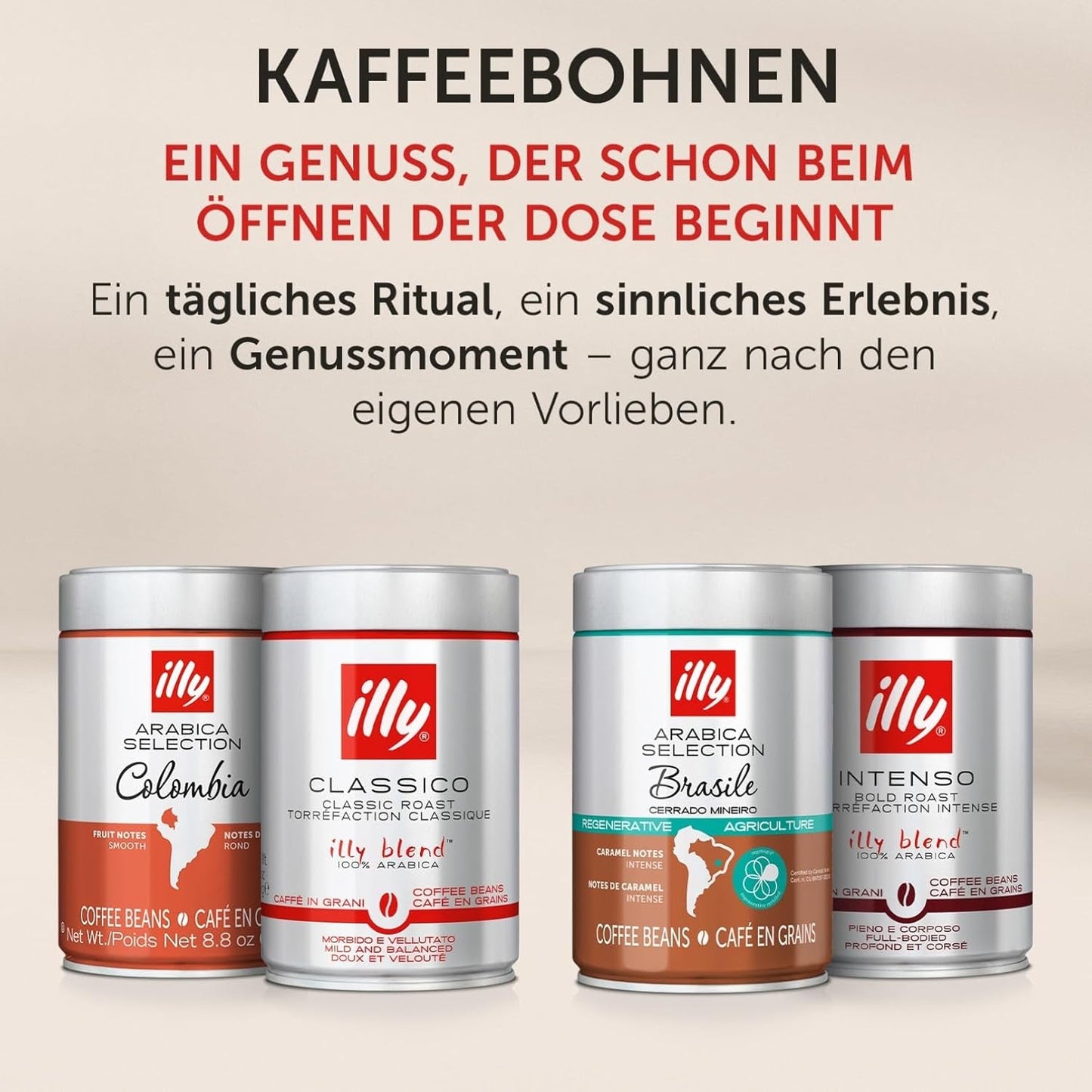 illy, Kaffeebohnen Arabica Selection Costa Rica, 100% Arabica s karamelem, čokoládou a vanillenoten, süßer Gesmack, 1 dávka s 250 g