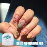 EYVRPAU 6 Stück Nail Art Sada květin Dekorace, Gelnägel Zubehör 6 Farben, Nail Art Aufkleber Trockene Blumen Kit Getrocknete Blumen Zubehör Set DIY Nageldekoration