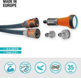 Sada Gardena Liano Xtreme 1/2 palce 10m: Extrémně robustní textilní zahradní hadice pro vnitřní kohoutky s lehkou vnitřní hadicí z PVC odolnou vůči povětrnostním vlivům (18460-20)